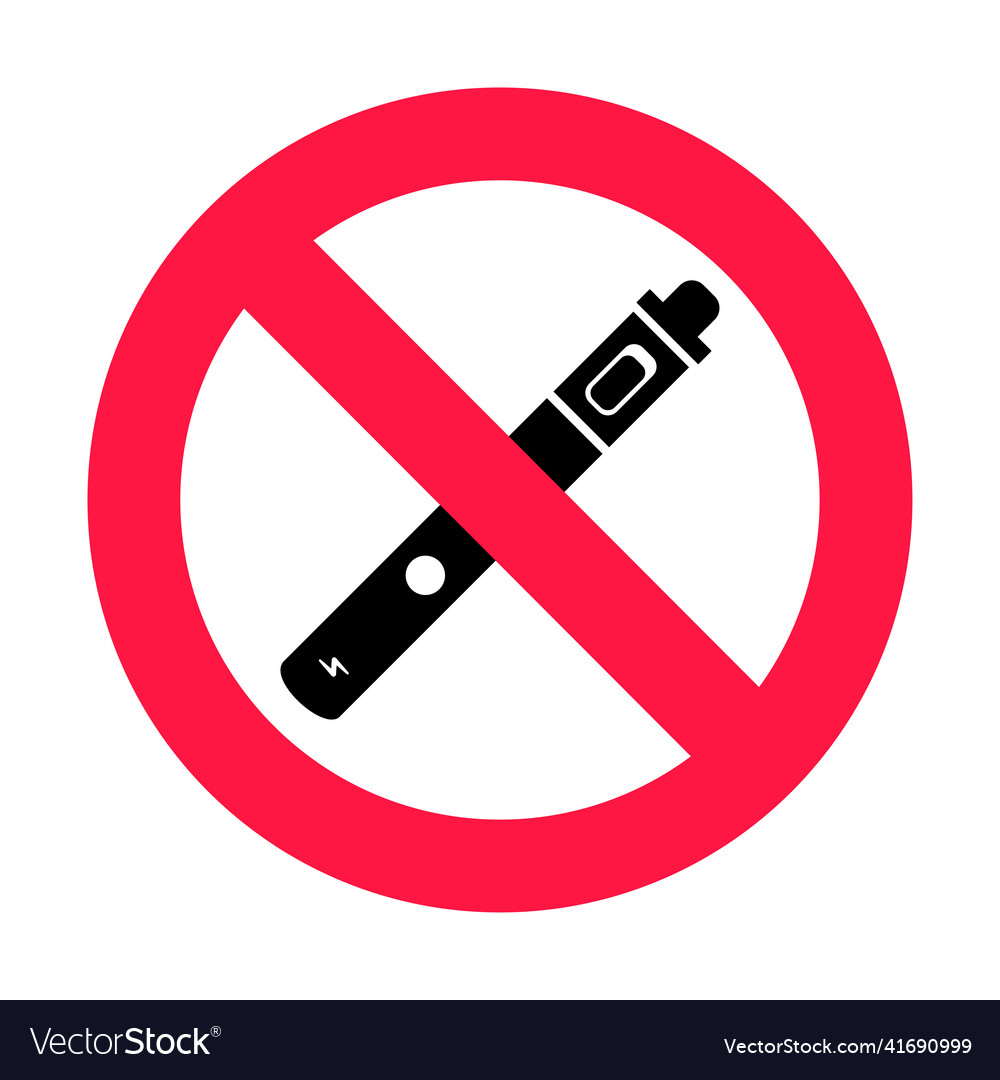 No vaping sign red forbidden circle icon Vector Image