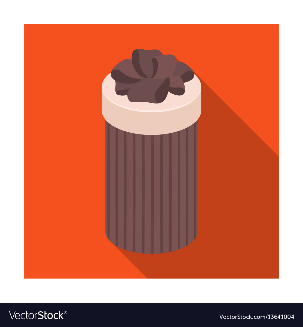 Brown Box In The Form Of A Cylinder Gift Wrapping Vector Image