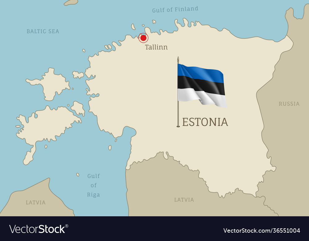 Estonia editable map with territory borders Vector Image