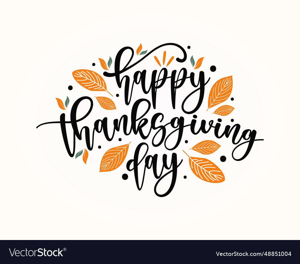 Happy thanksgiving day flat typography design Vector Image