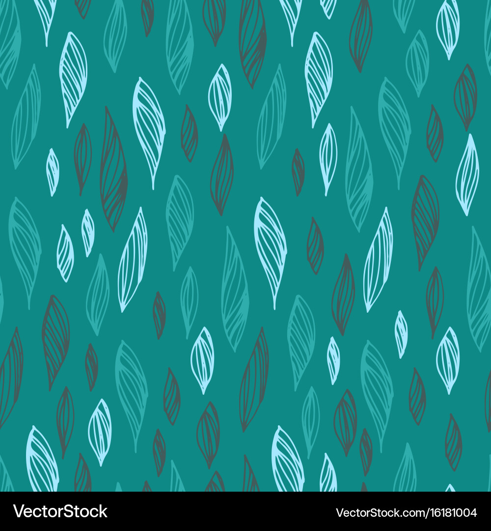 Seamless pattern with leaves hand drawn style Vector Image