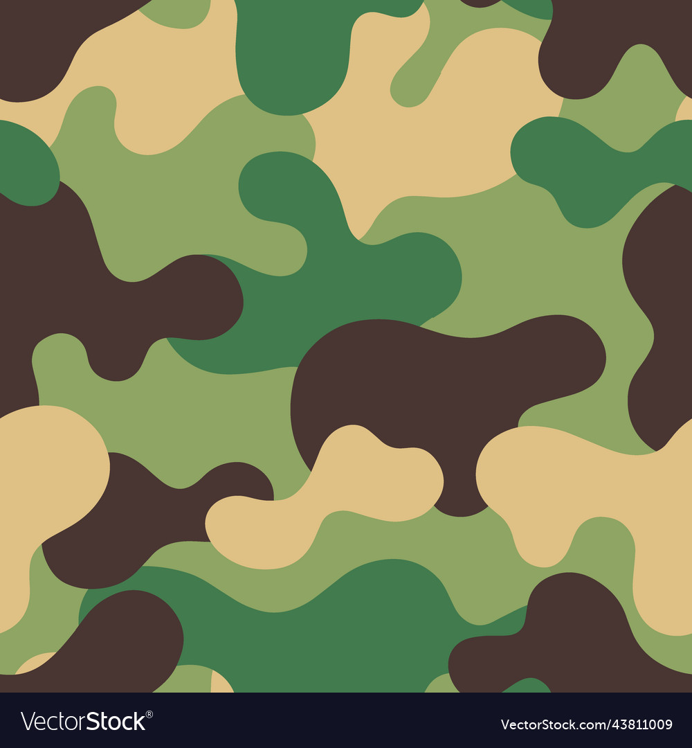 Green classic camouflage seamless pattern Vector Image