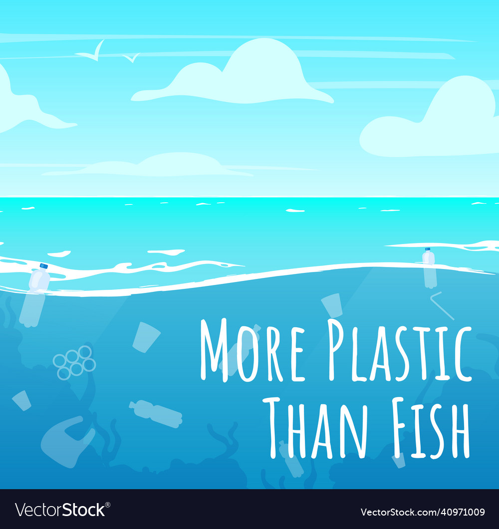 More Plastic Than Fish Social Media Post Mockup Vector Image More Plastic Than Fish Social Media Post Mockup Vector Image