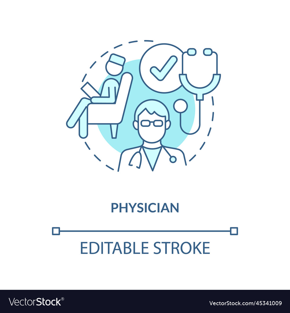 Physician blue concept icon Royalty Free Vector Image