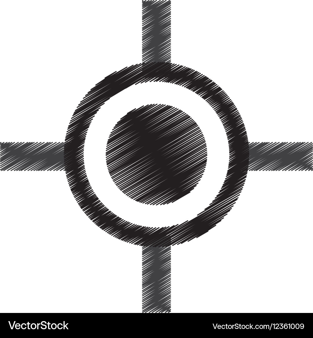 Rifle sight isolated icon Royalty Free Vector Image