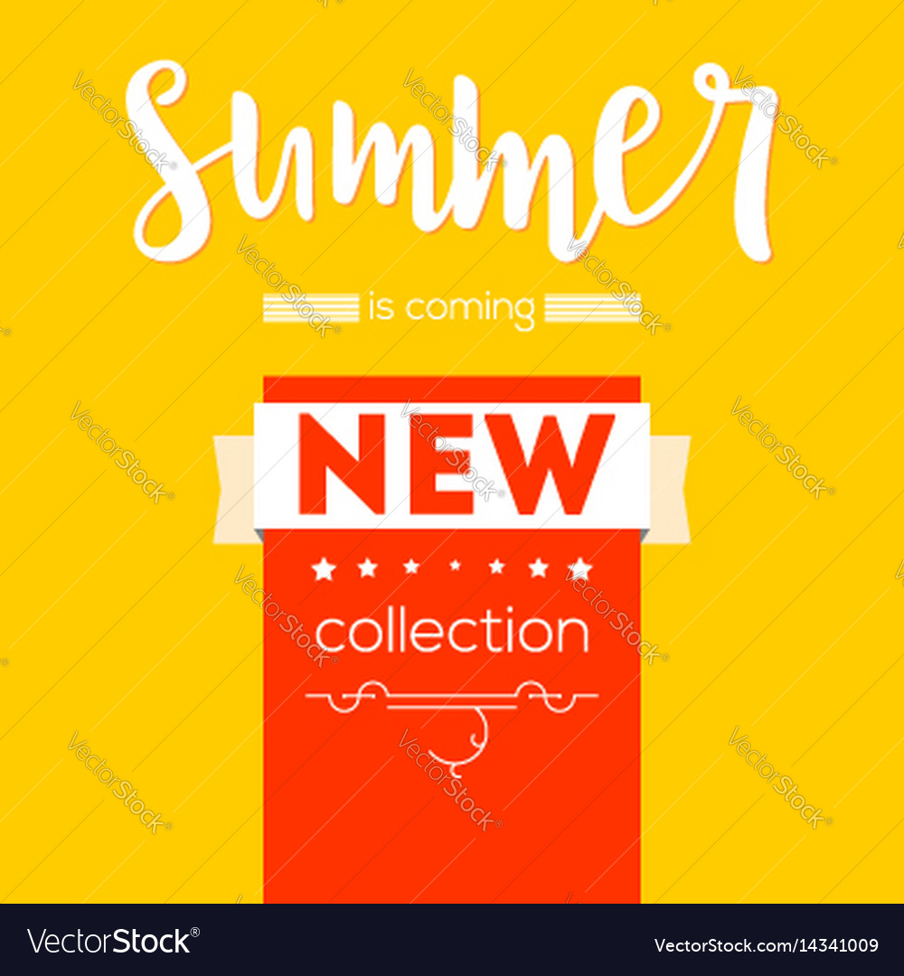 Summer New Collection Advertising Banner Text Vector Image
