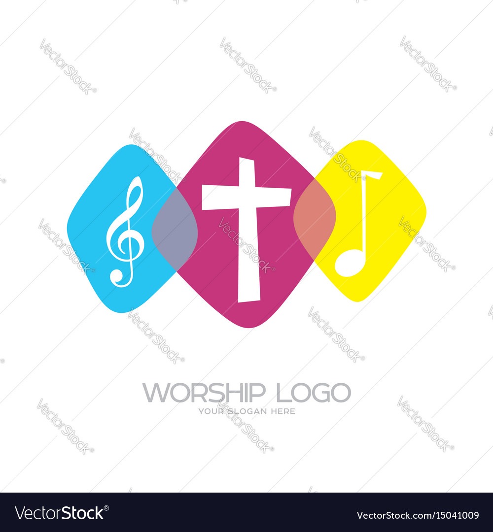 The cross of jesus and musical notes Royalty Free Vector