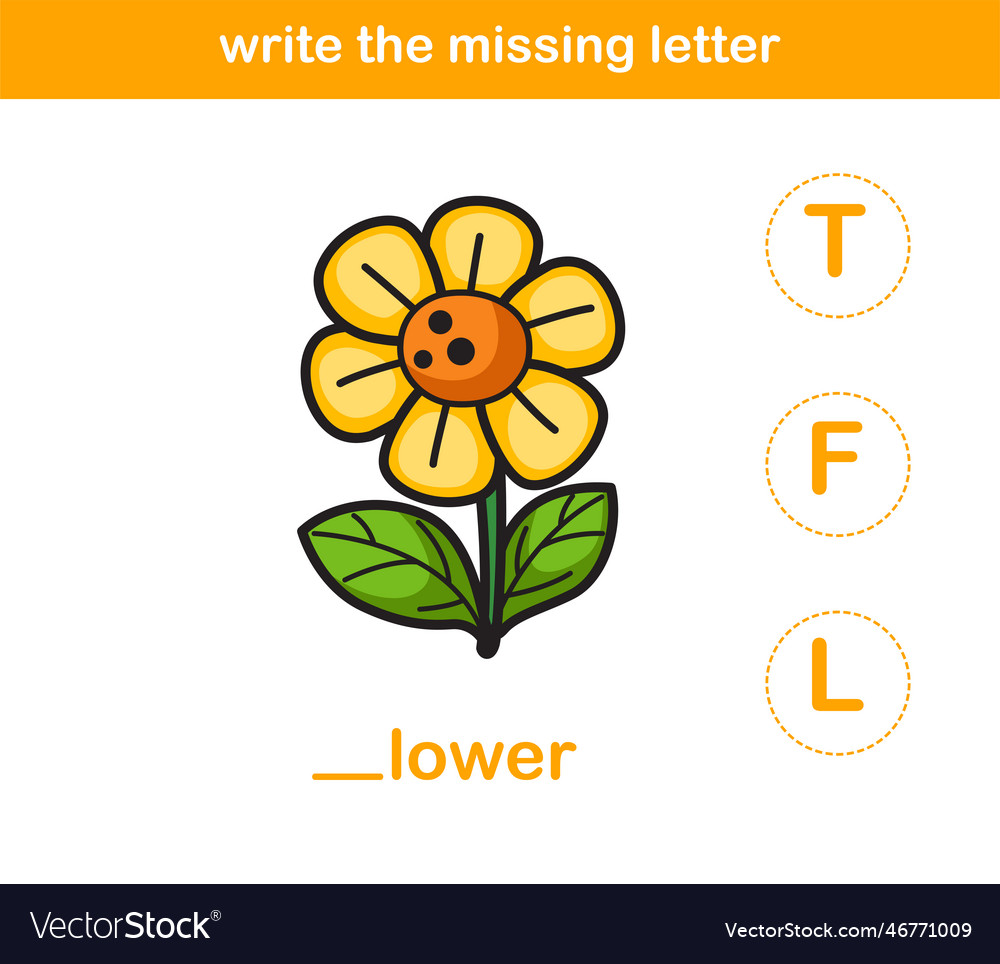 write-the-missing-letter-royalty-free-vector-image