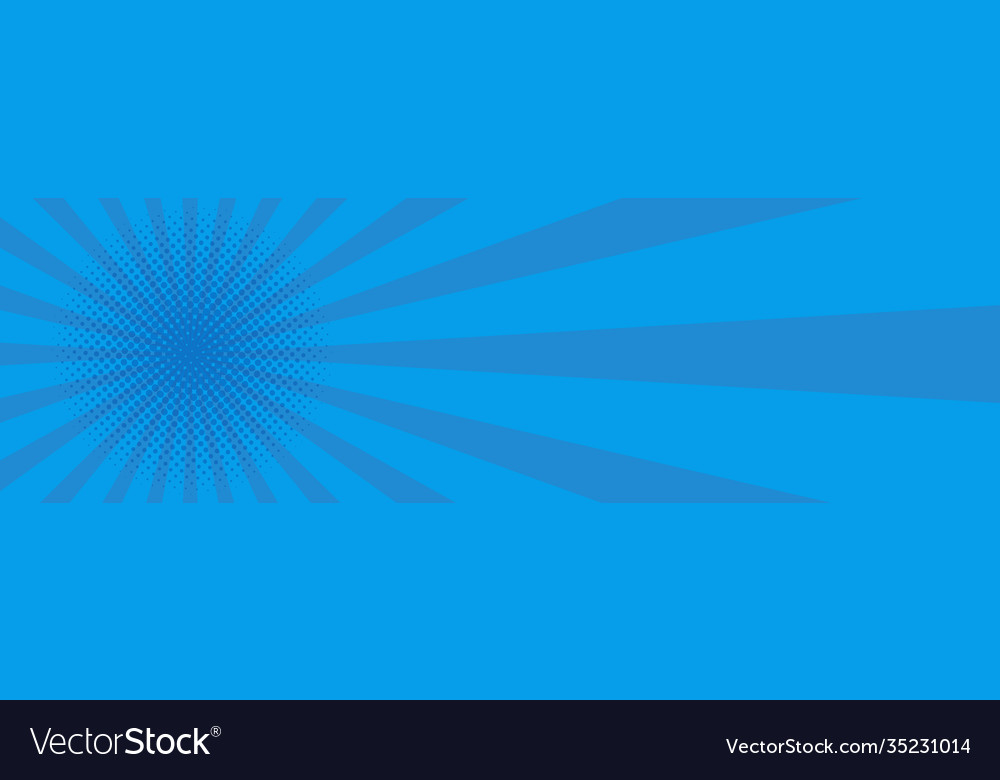 Blue comic zoom with lines and dots Royalty Free Vector