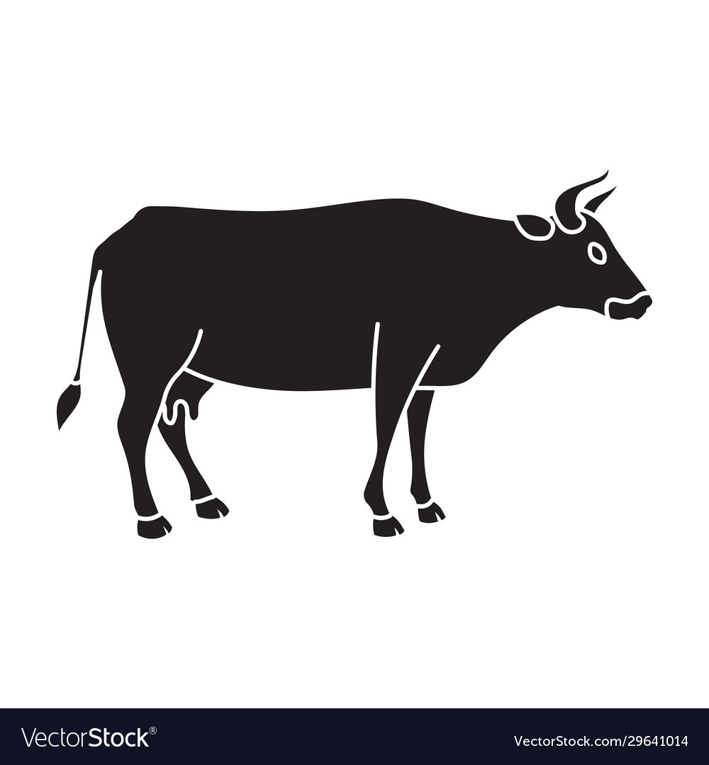 Cow iconblack icon isolated Royalty Free Vector Image