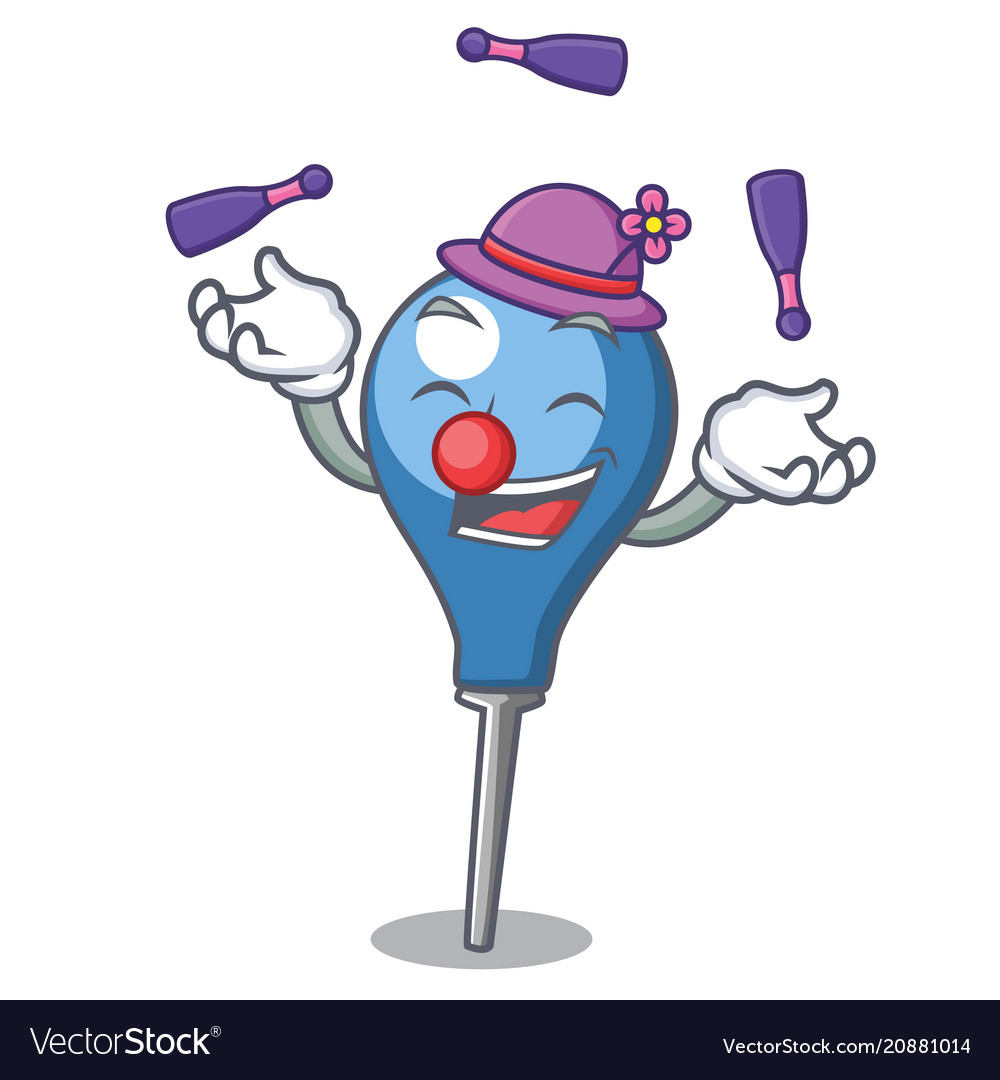 Juggling clyster mascot cartoon style Royalty Free Vector