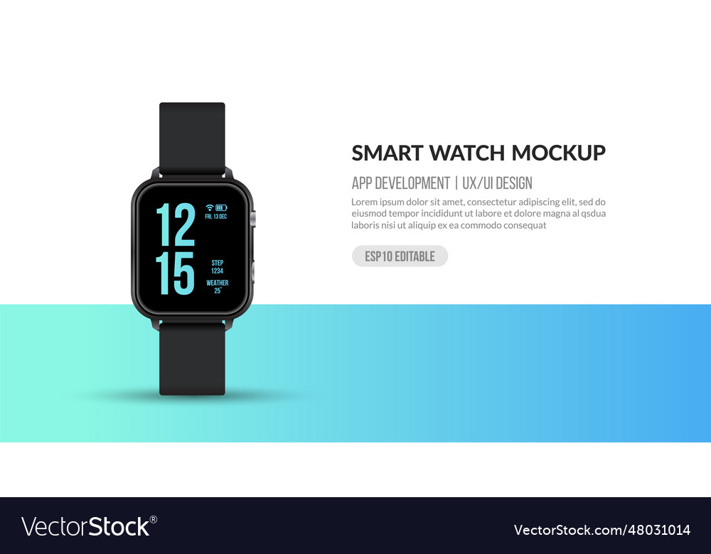 Smart watch mockup for app development and uxui Vector Image