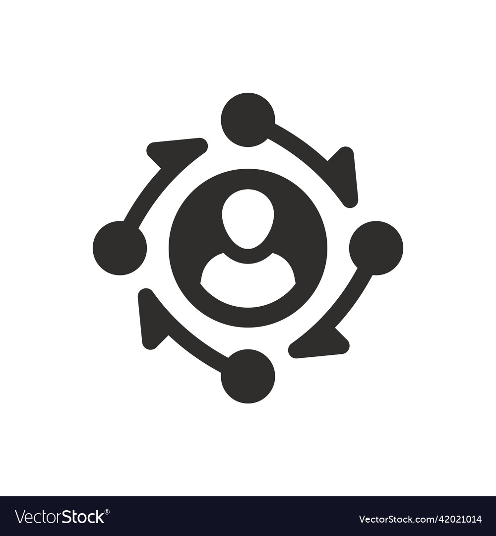 Social connection icon on white background Vector Image