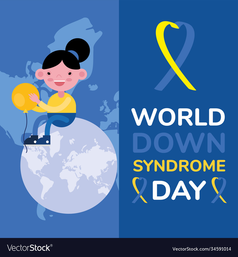 World down sindrome day campaign poster Royalty Free Vector