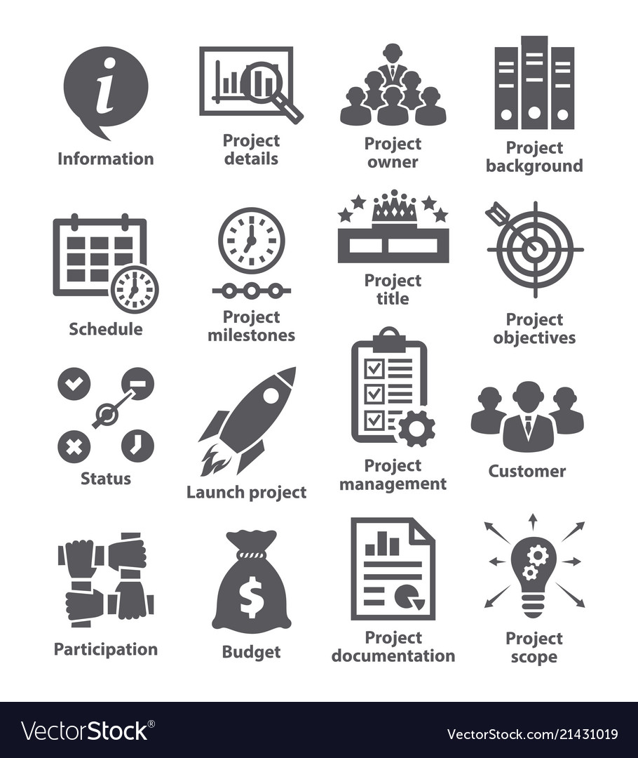 Business management icons pack 44 Royalty Free Vector Image