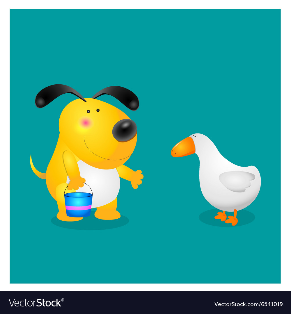 Dog and duck Royalty Free Vector Image VectorStock