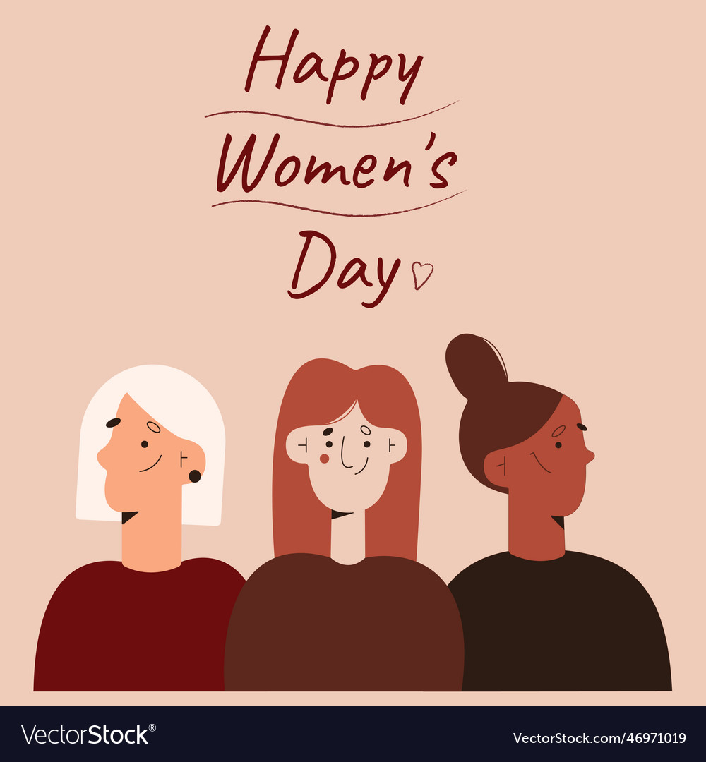 International womens daygirls hug and support Vector Image