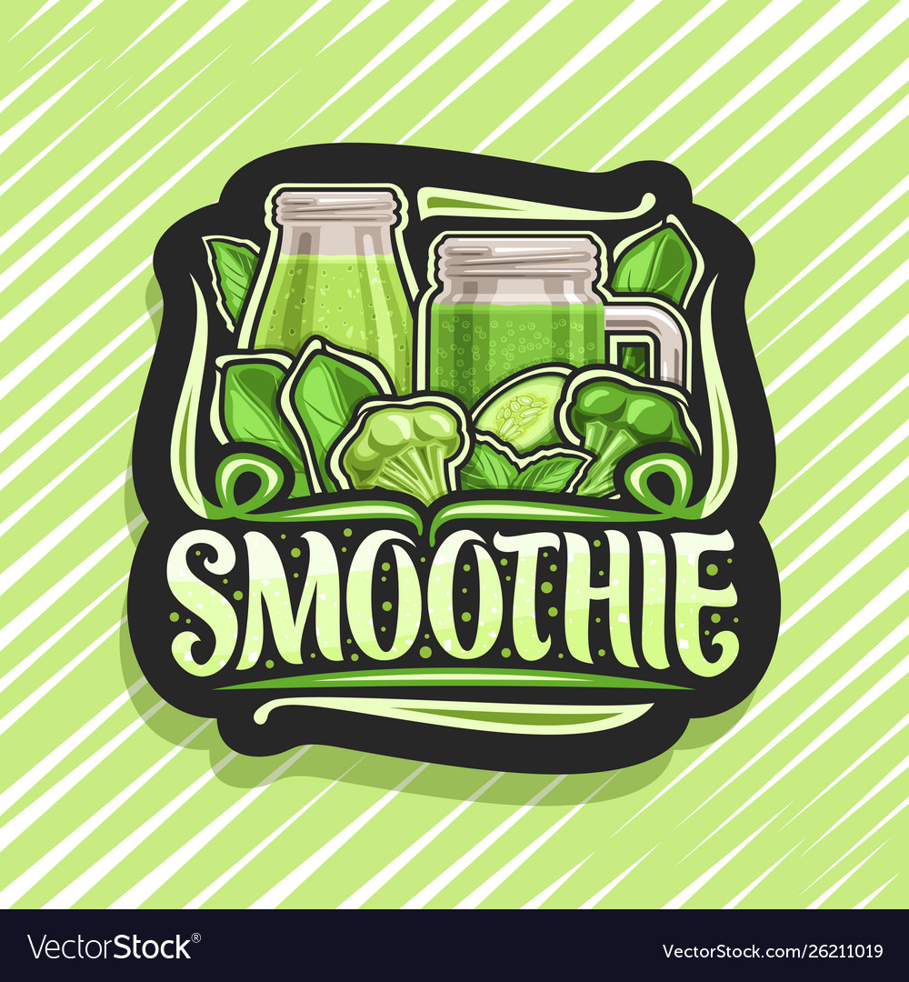 Logo for green smoothie Royalty Free Vector Image