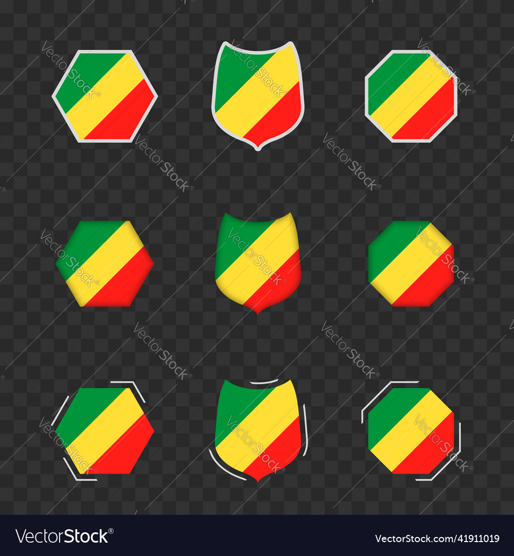 National symbols of congo on a dark transparent Vector Image