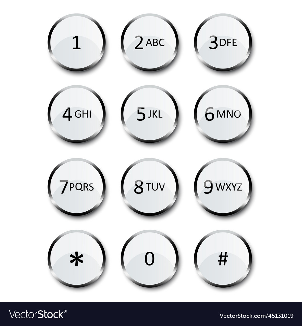 Phone keyboard silver stock Royalty Free Vector Image