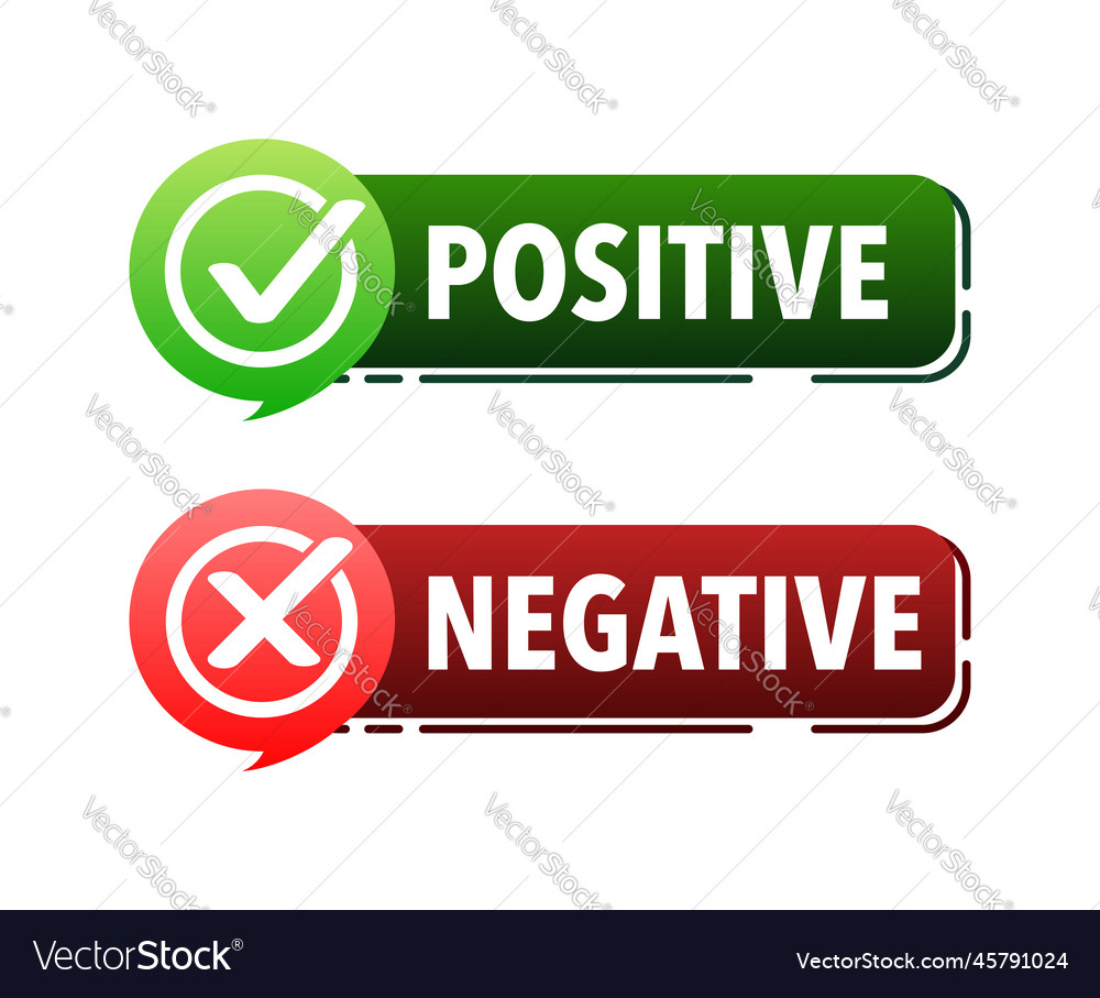 Positive and negative sign good and bad icon Vector Image