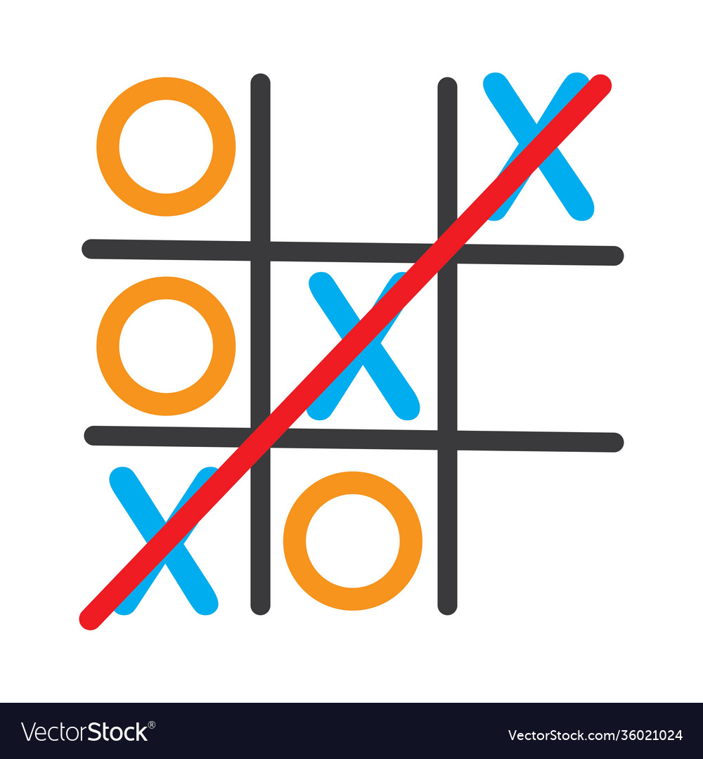 Tic tac toe Game. Business Strategy line art concept. Vector