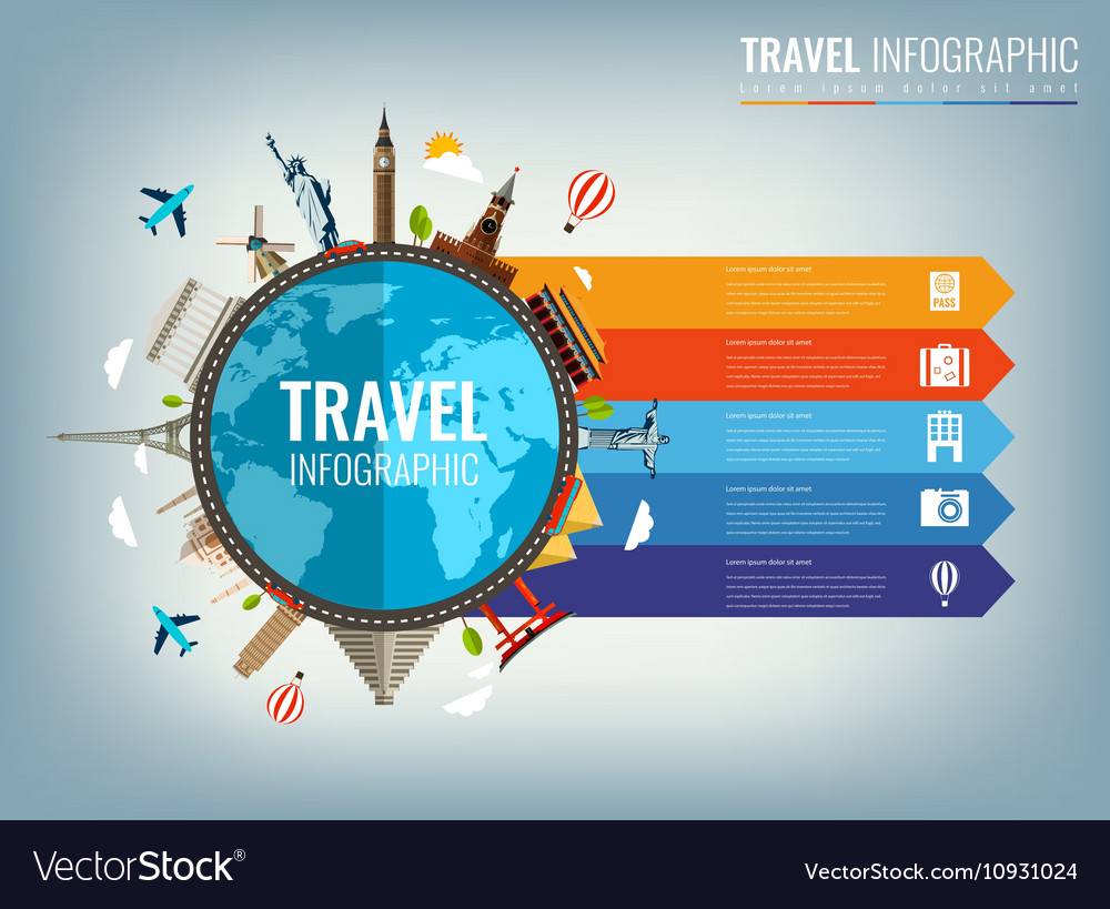 Travel infographic infographics for business web Vector Image