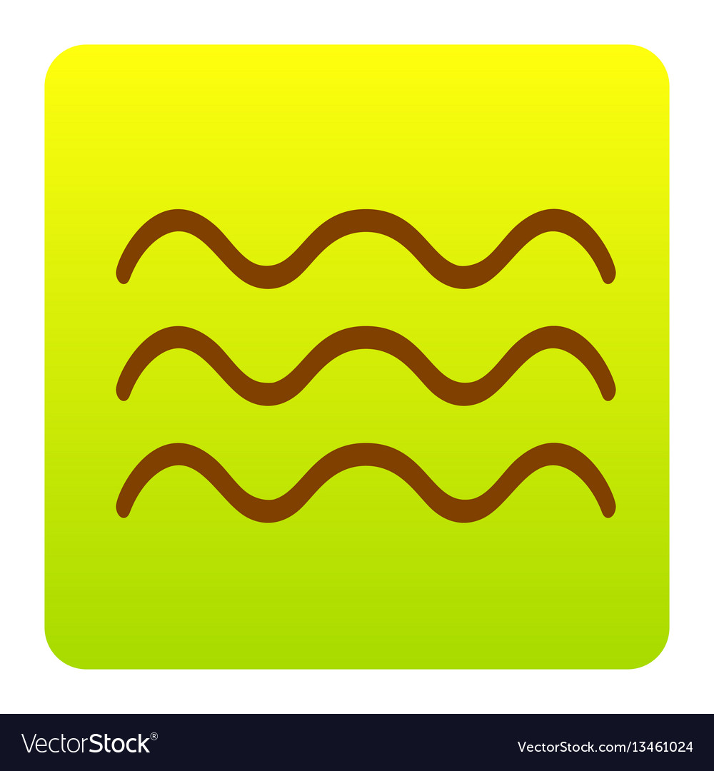 Waves sign brown icon Royalty Free Vector Image