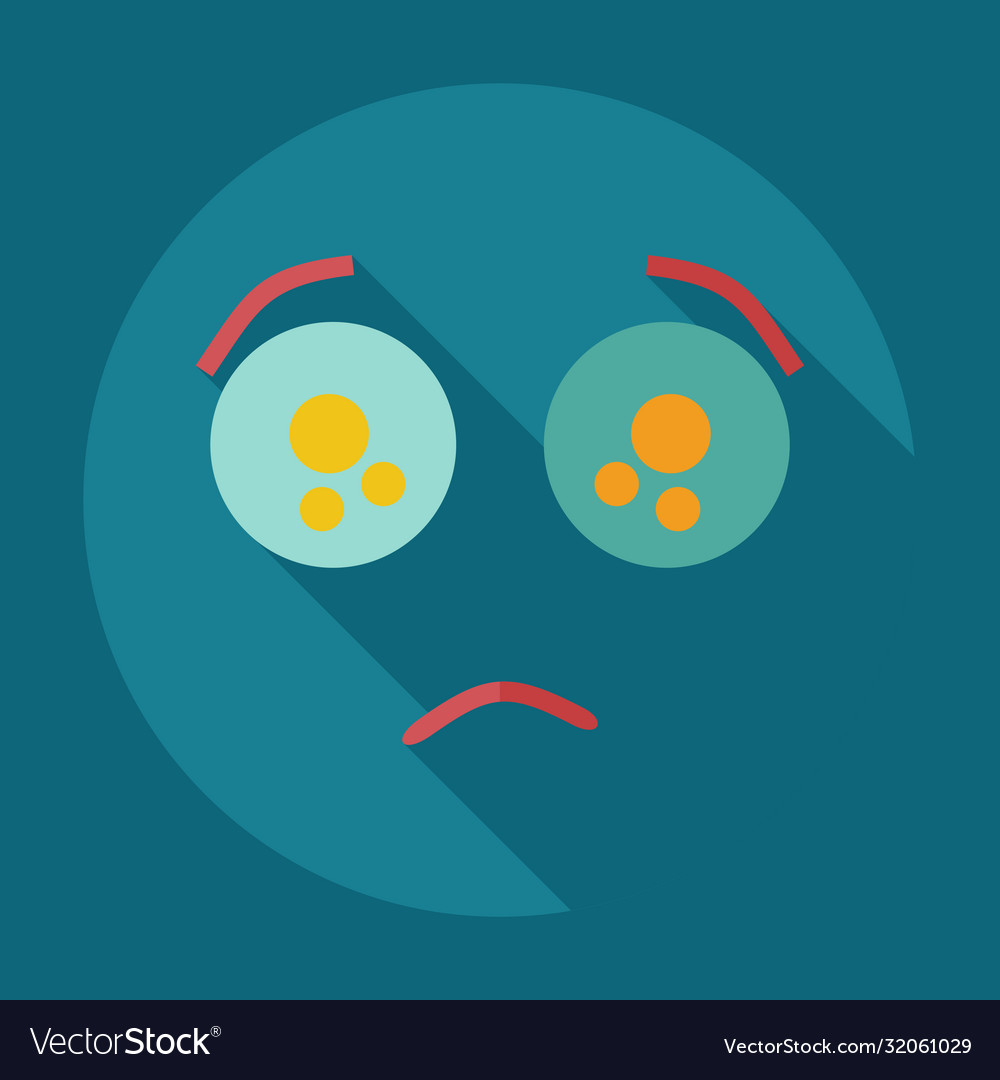 Flat modern design with shadow icons sad smiley