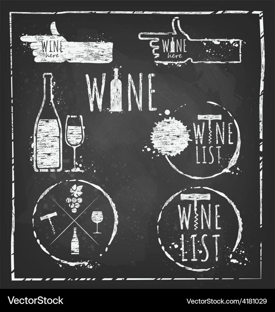 Wine set Royalty Free Vector Image - VectorStock