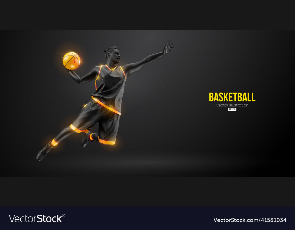 Abstract silhouette of a basketball player man Vector Image