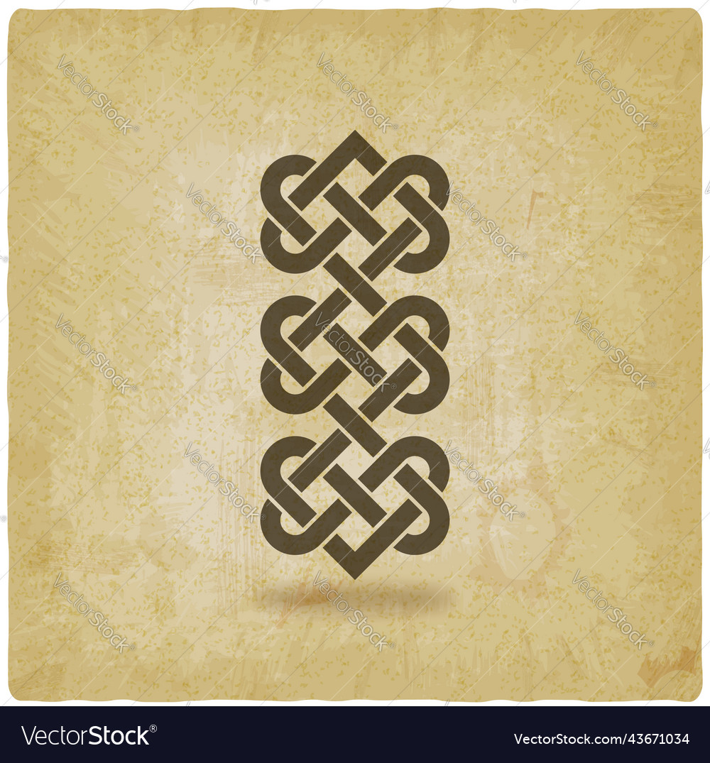 Celtic weaving interlaced symbol on vintage Vector Image