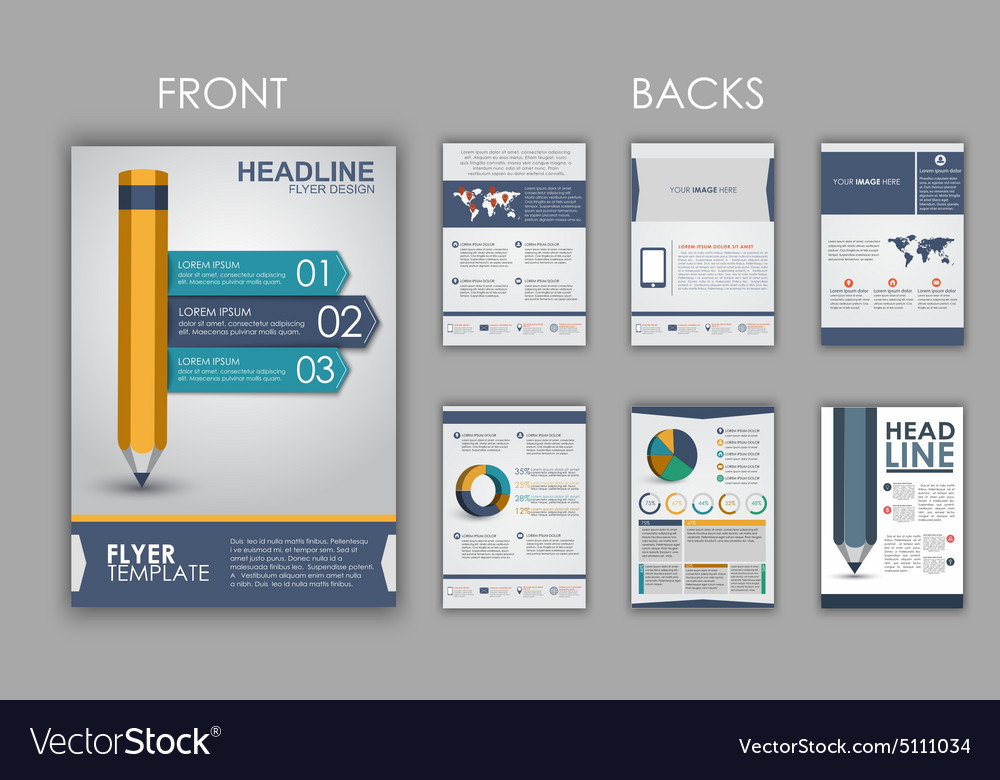 Flyer design with elements of infographics Vector Image