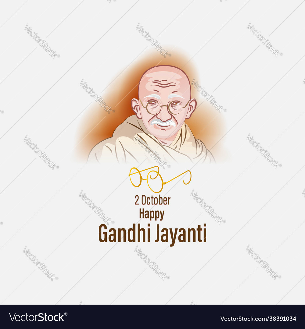 For indian day gandhi jayanti with text Royalty Free Vector