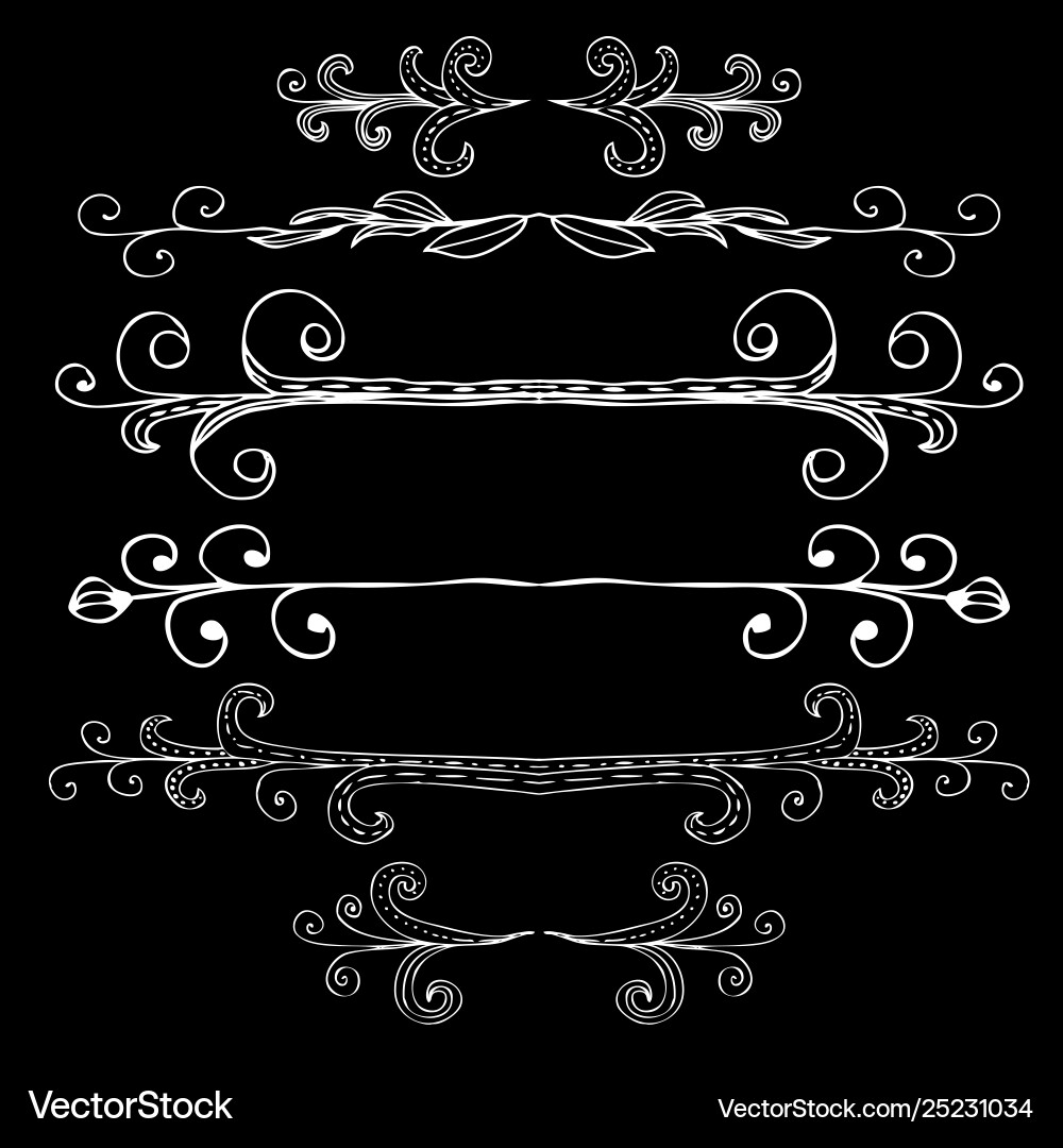 Hand-drawn elements and monograms for design Vector Image