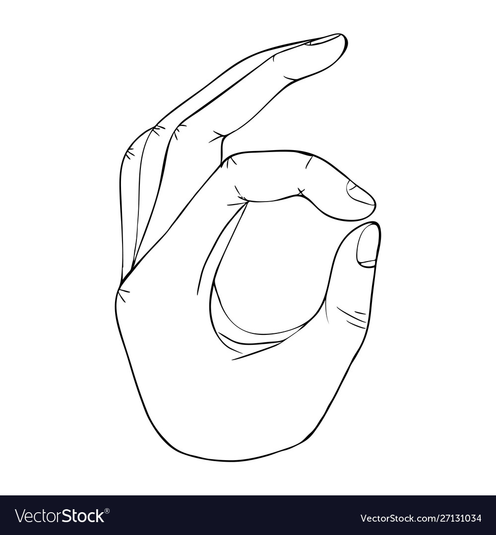 Hand Gesture With Transparent Ok Sign Royalty Free Vector