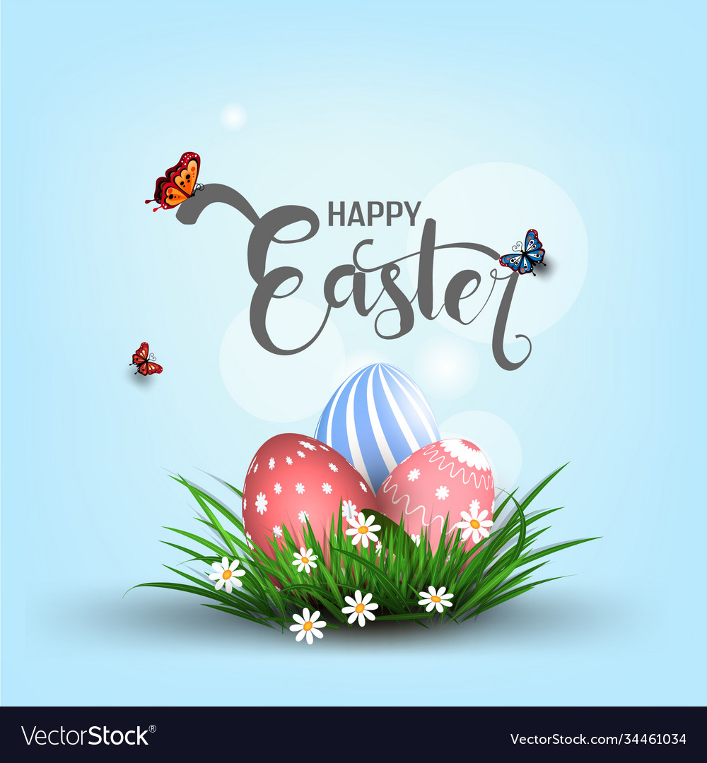 Happy easter element for designeggs in green Vector Image