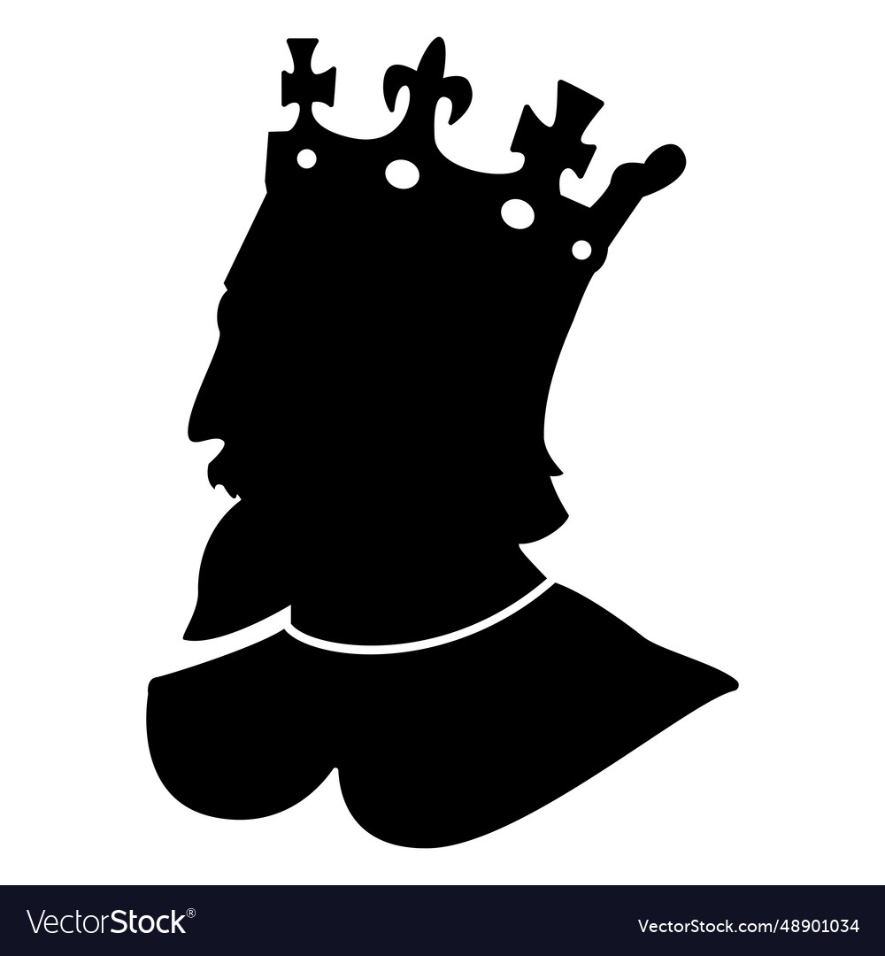 King profile cut out Royalty Free Vector Image