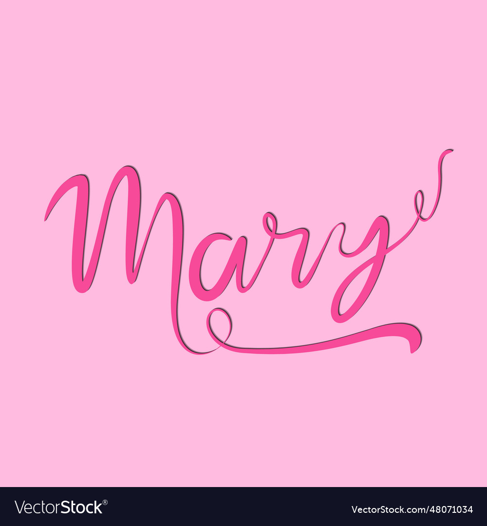 Mary name handmade icon logo Royalty Free Vector Image