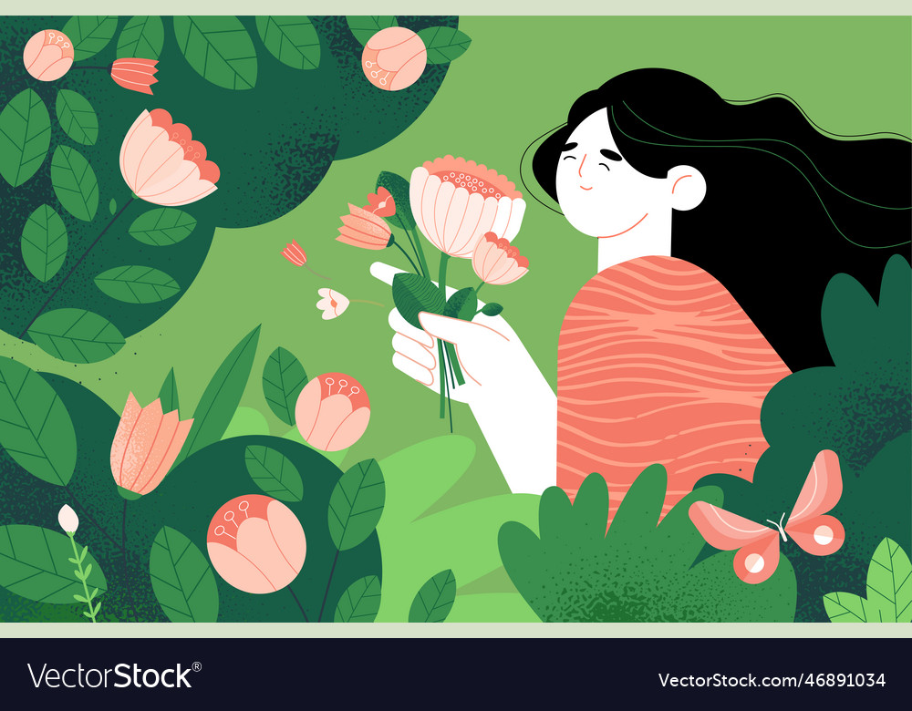 Nature enjoyment of life ecology Royalty Free Vector Image