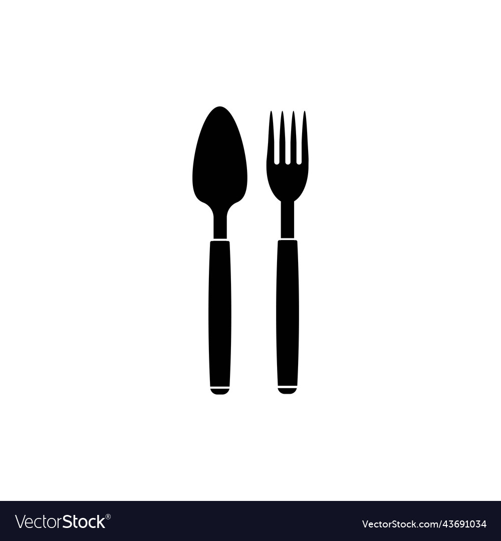 Spoon and fork logo Royalty Free Vector Image VectorStock