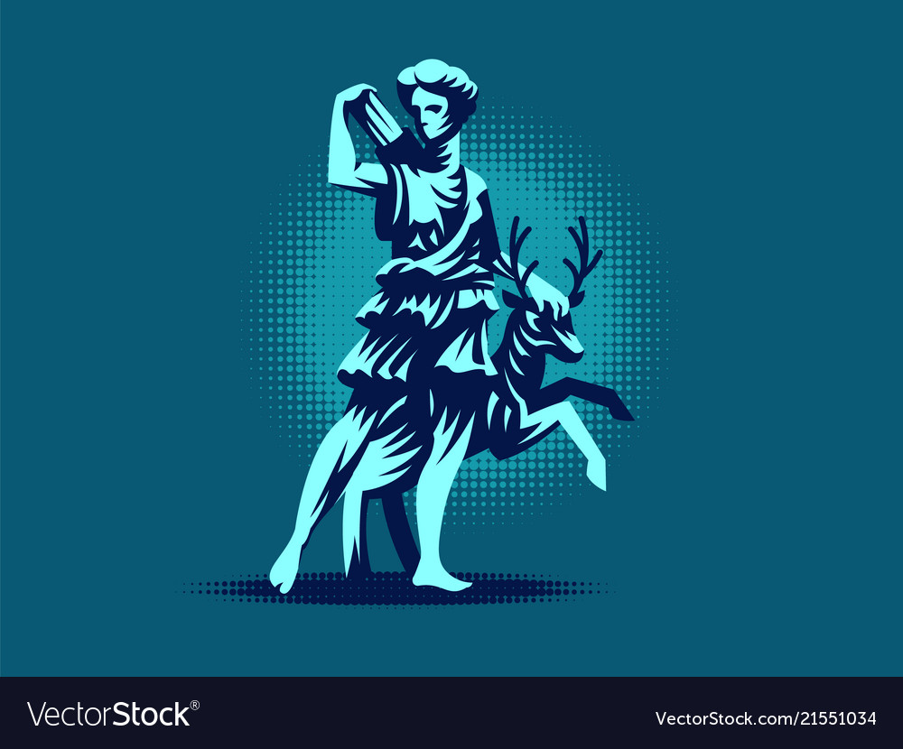 Statue of diana versailles Royalty Free Vector Image