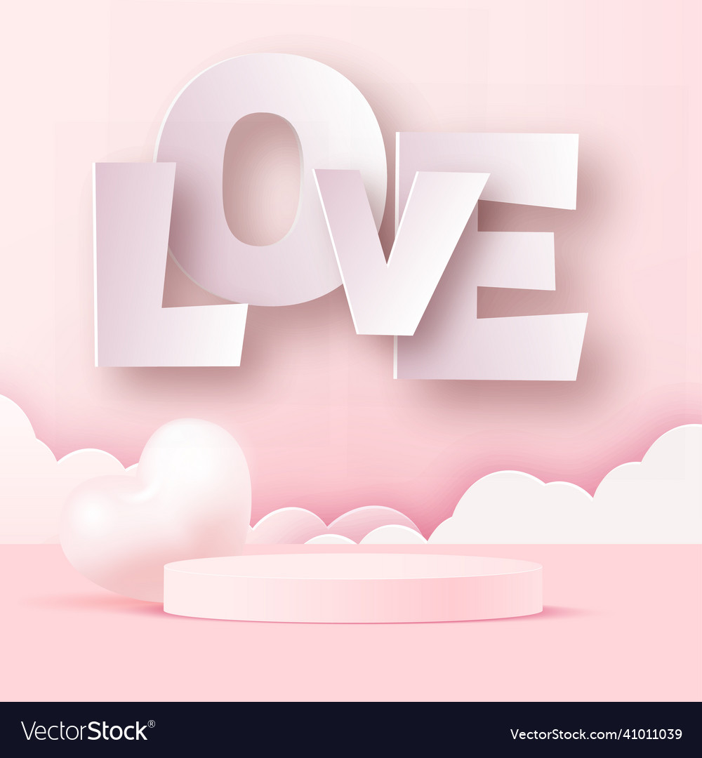 Concept of love and valentine day with pink Vector Image