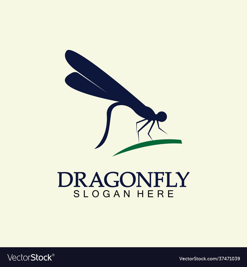 Dragonfly logo icon design template Royalty Free Vector