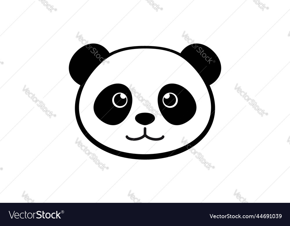 Little panda cartoon panda cute panda face baby Vector Image