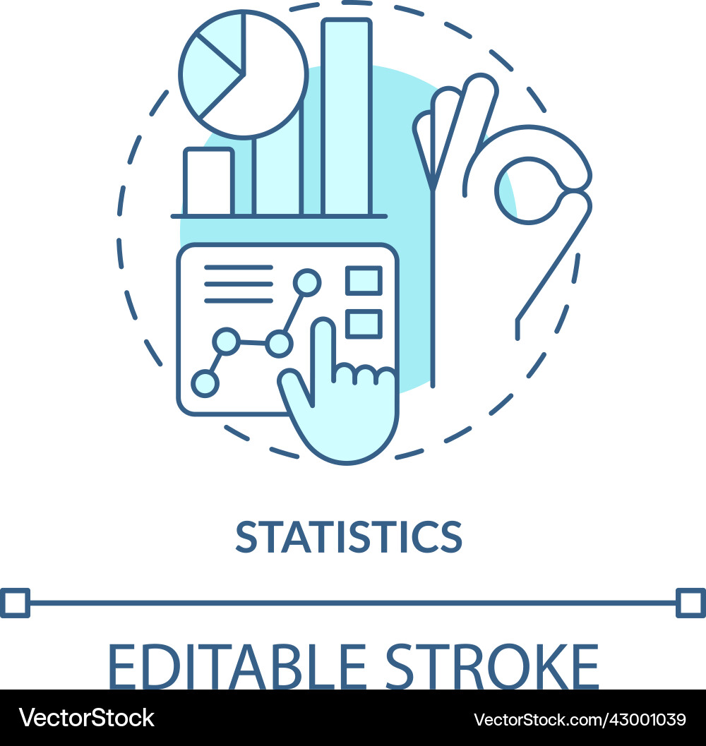 Statistics turquoise concept icon Royalty Free Vector Image