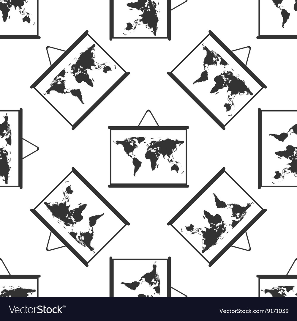 world maps drawing on chalkboard icon pattern vector image