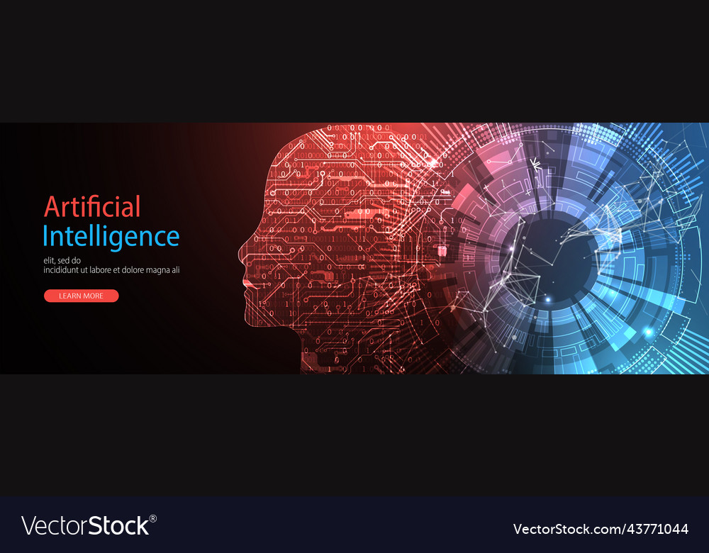 Artificial intelligence concept creative brain Vector Image