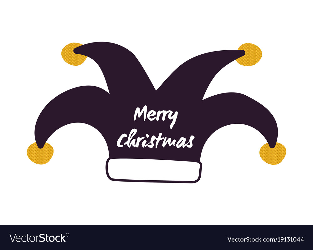 Merry christmas joker hat Royalty Free Vector Image