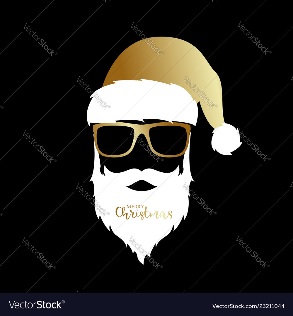 Santa claus with golden hat and glasses Royalty Free Vector